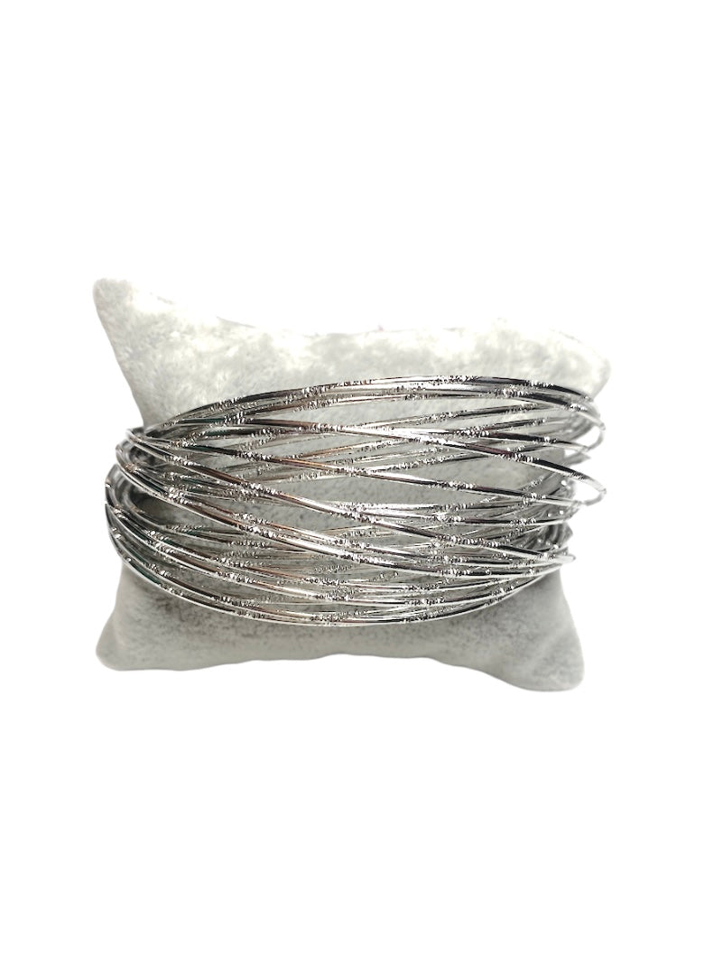 Bracelet fantaisie jonc semainier silver (x6)