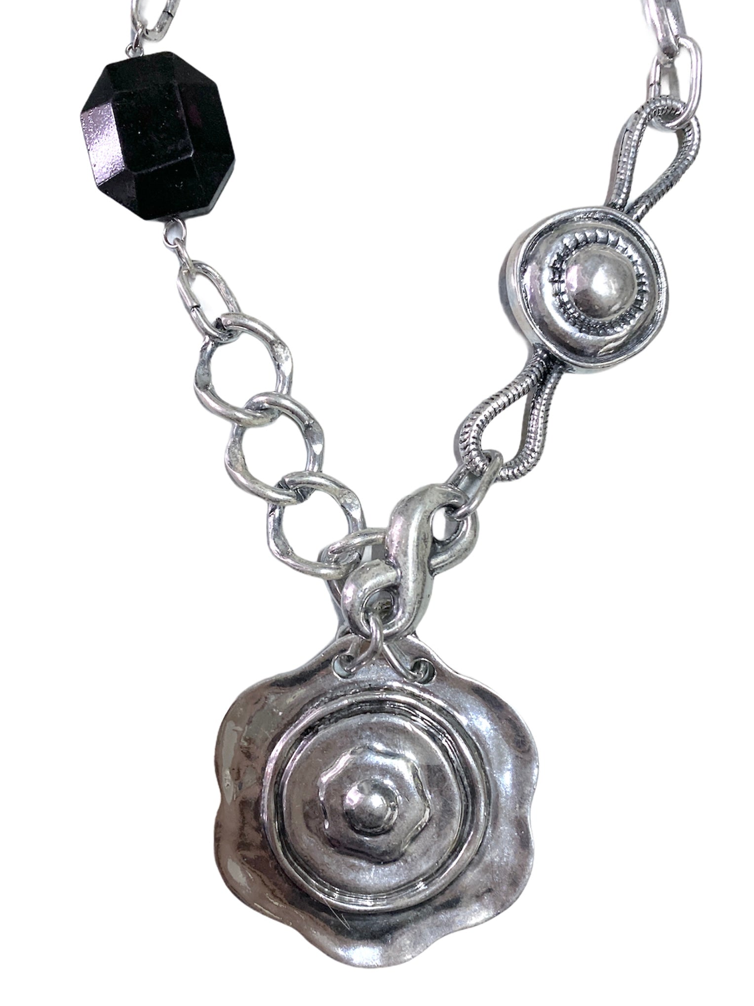 Collier fantaisie sautoir maillons fleur #CL9210