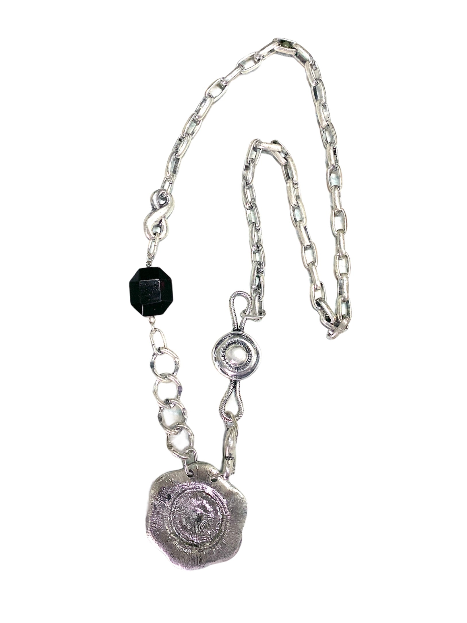 Collier fantaisie sautoir maillons fleur #CL9210