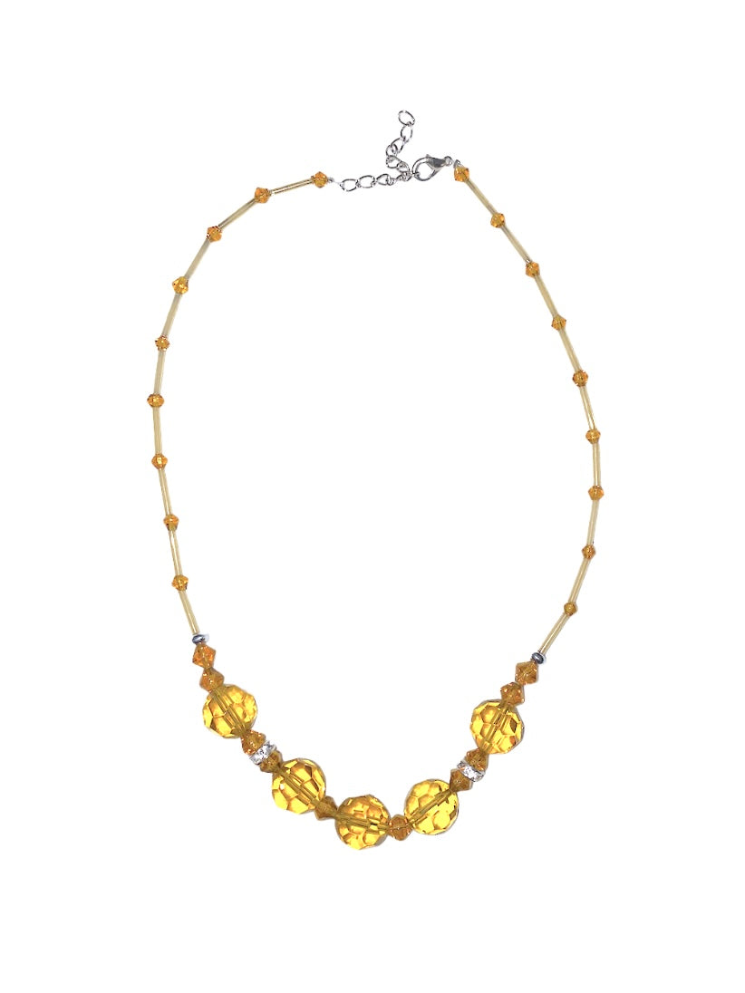 Collier fantaisie transparent couleurs mélangées (x12)