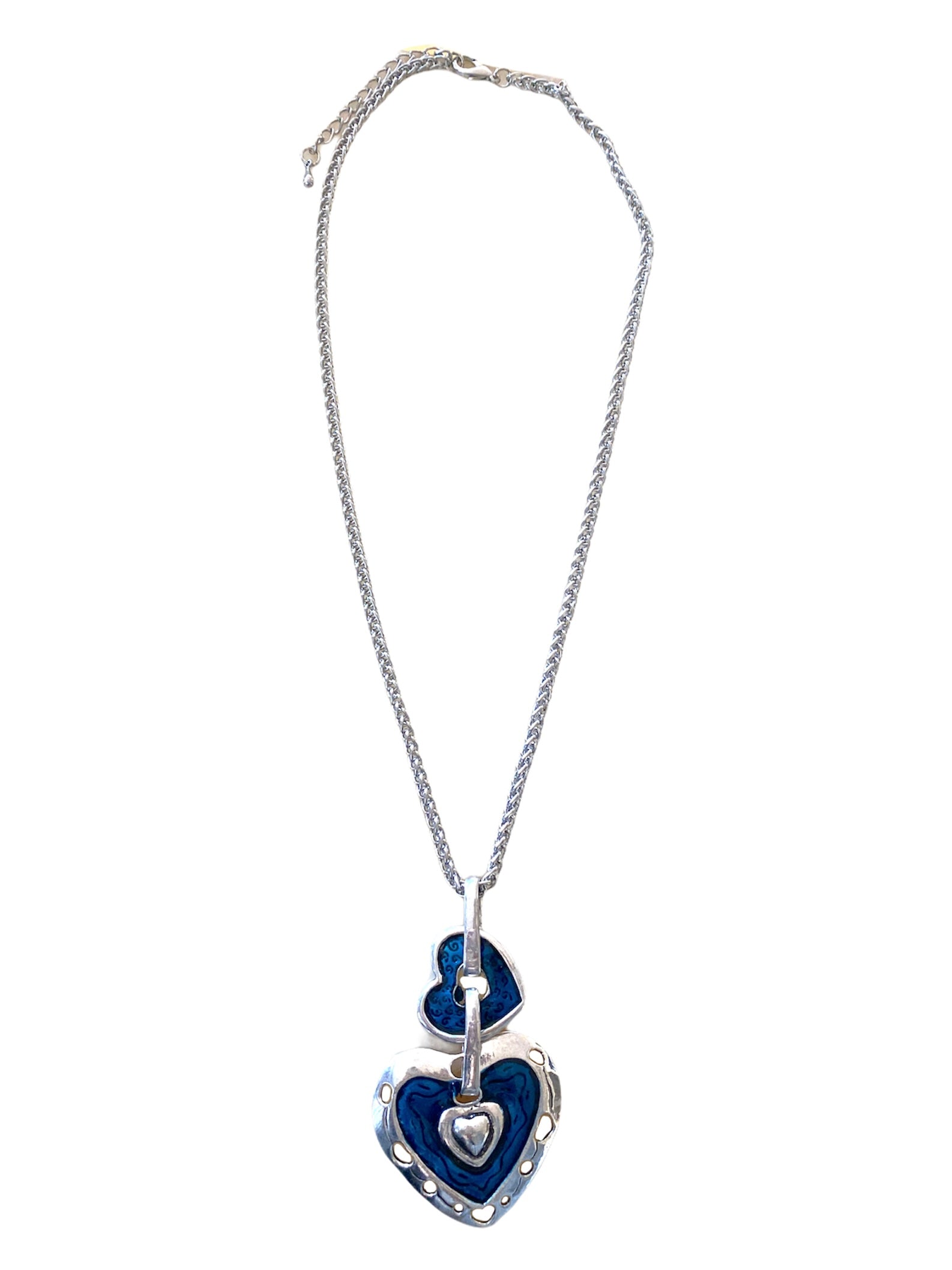 Collier fantaisie sautoir maillons coeur #CL9213 (x6)