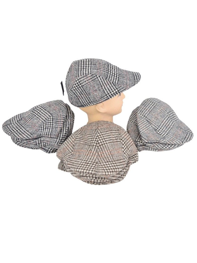 Béret homme motif carreaux prince de galles (x12) 2,50€/unité | Grossiste-pro