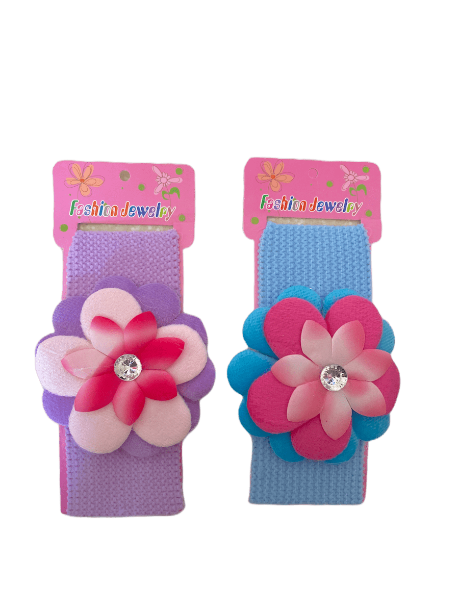 LOT DE 12 - Bandeaux enfant motif fleur 0,60€/unité | Grossiste-pro