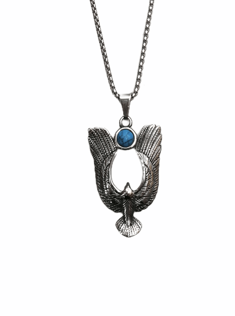 HOMME - LOT DE 2 - Collier pendentif aile oiseau INOX 5,00€/unité | Grossiste-pro