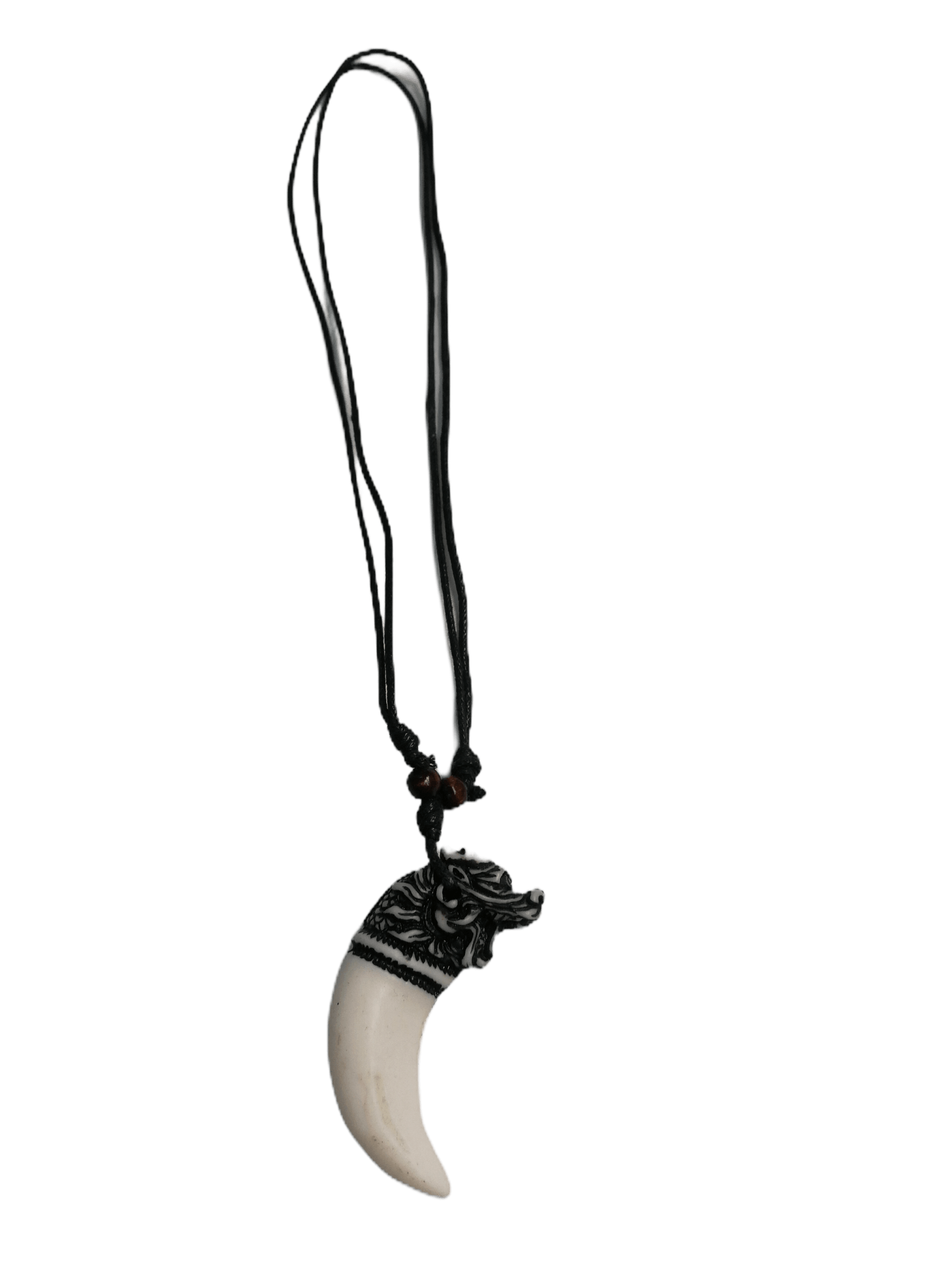 LOT DE 3 - Collier homme résine forme corne blanche loup 2,00€/unité | Grossiste-pro