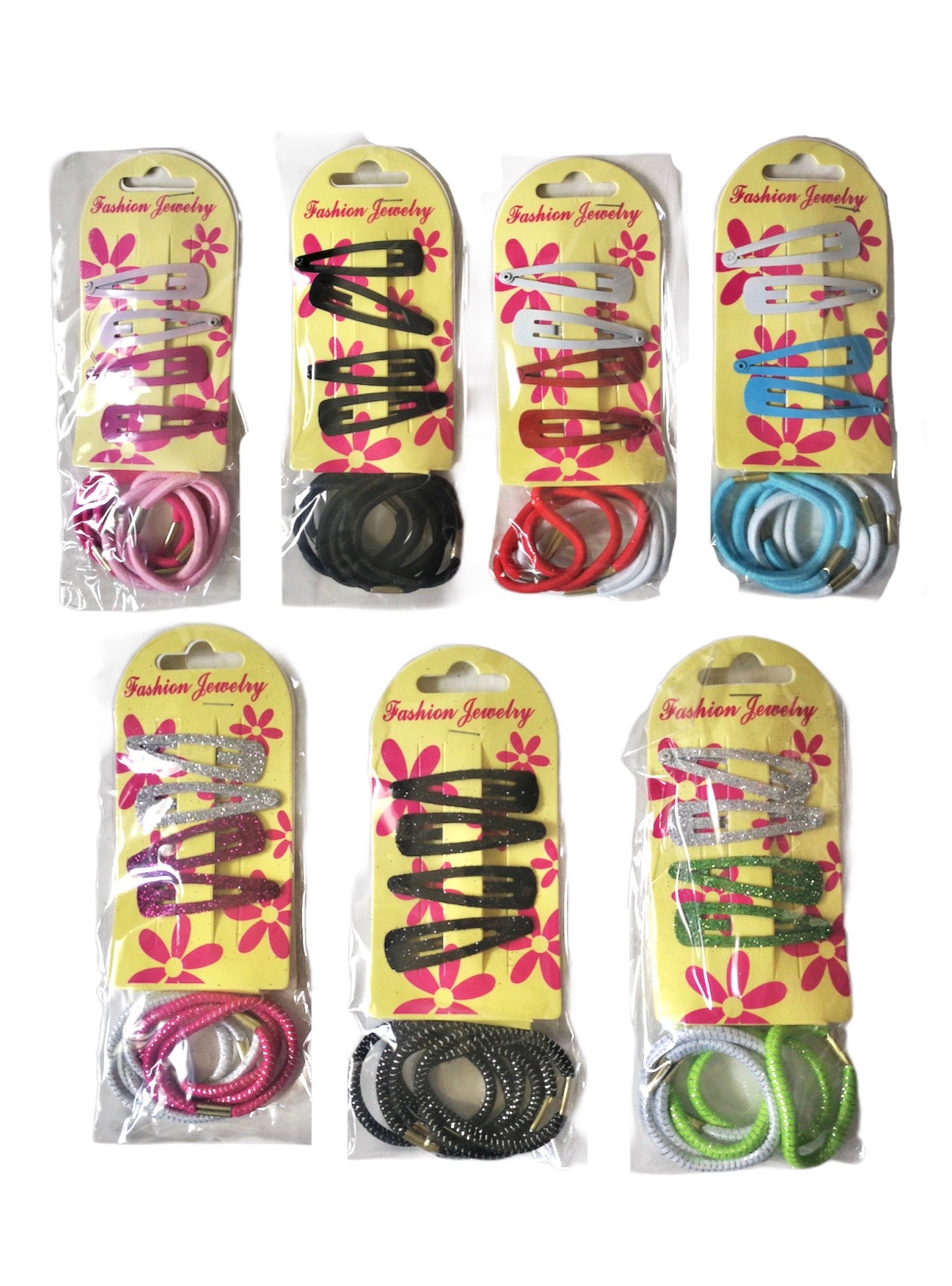Plaques de Barrettes + Élastiques couleurs (x12) 0,75€/plaque