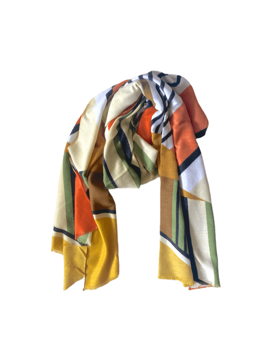 Écharpe châle motif géométrique 180x70 (x6) 4,90€/unité | Grossiste-pro