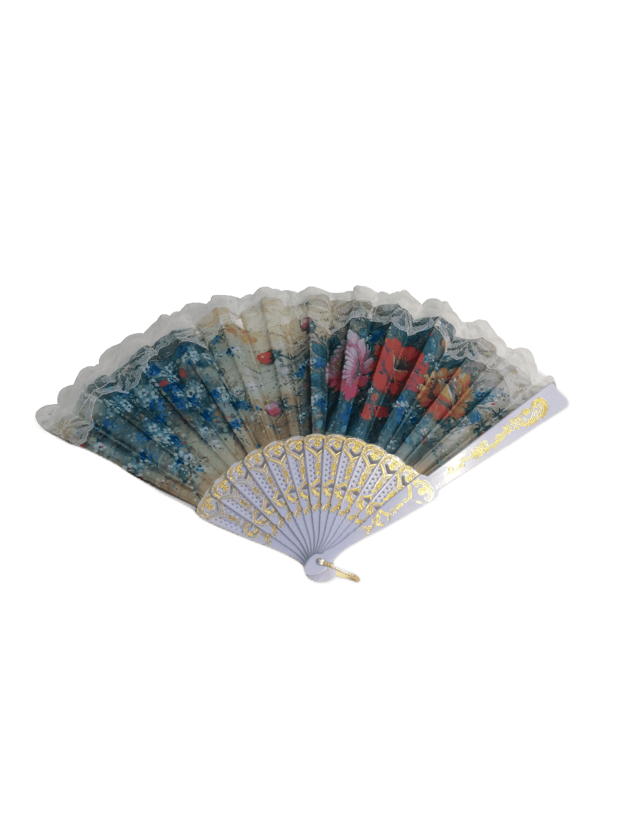 LOT DE 12 - Éventails motif effet peinture florale 0,75€/unité | Grossiste-pro