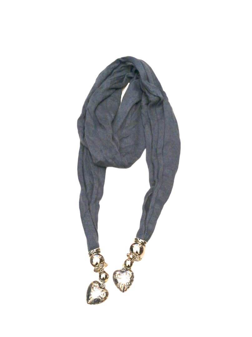 Echarpe bijou motif coeur (x12) 2,00€/unité | Grossiste-pro