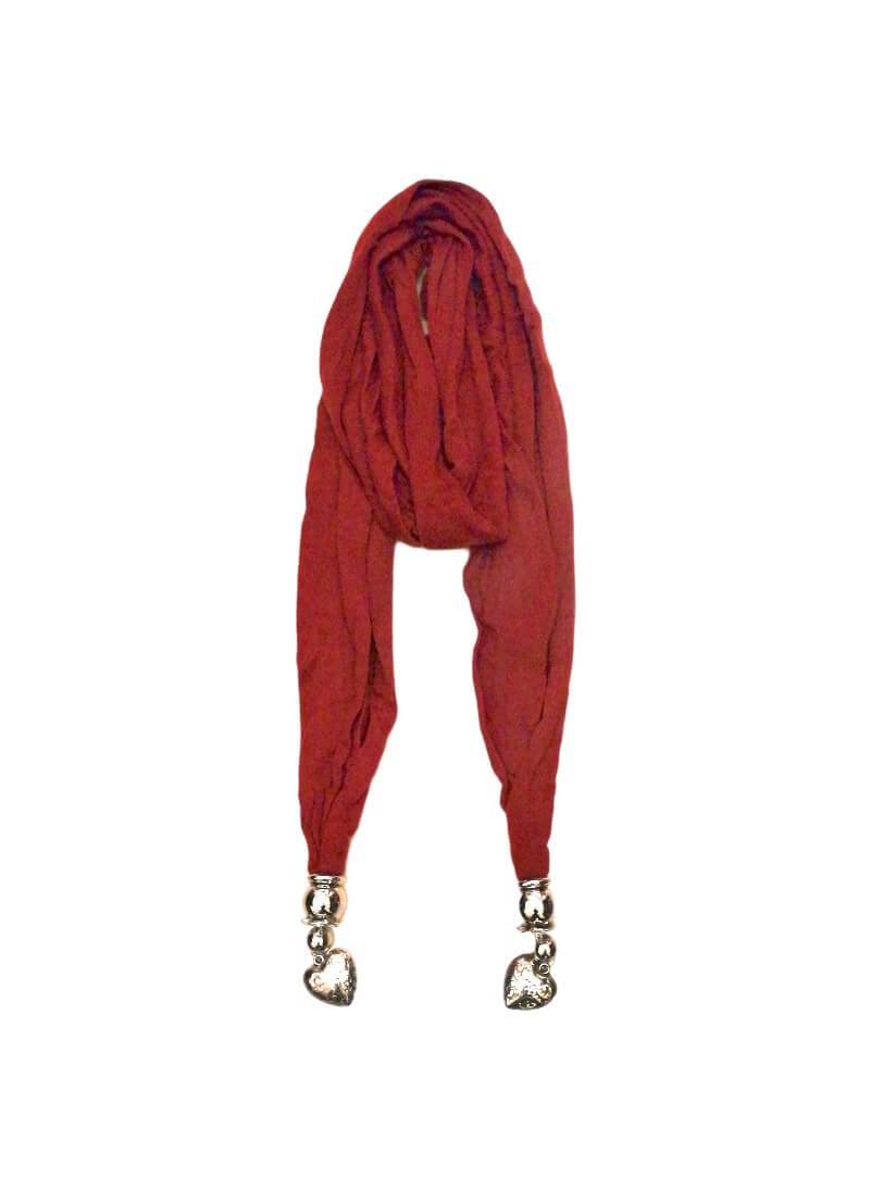 Echarpe bijou motif coeur (x12) 2,00€/unité | Grossiste-pro
