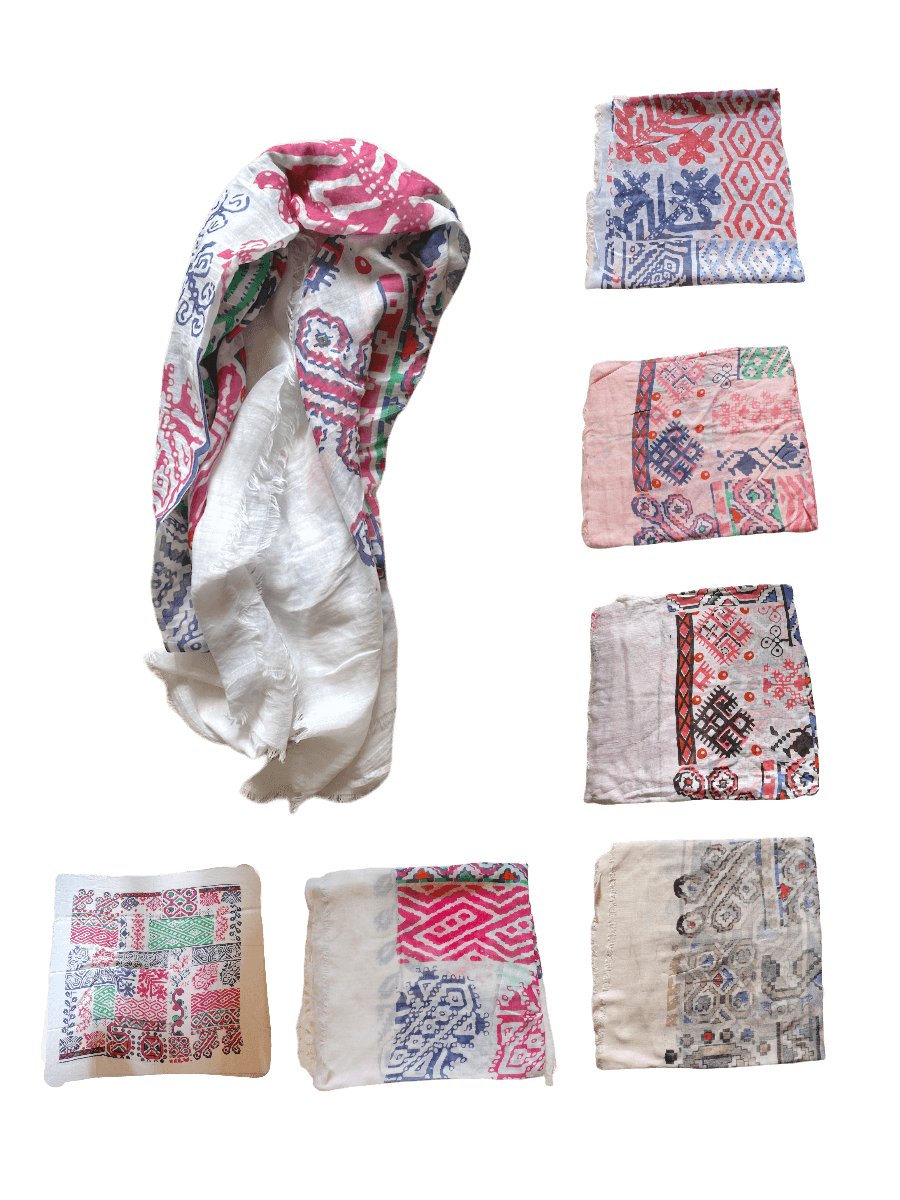 Foulards motif dessin aztèque (x6) 3,90€/unité | Grossiste-pro