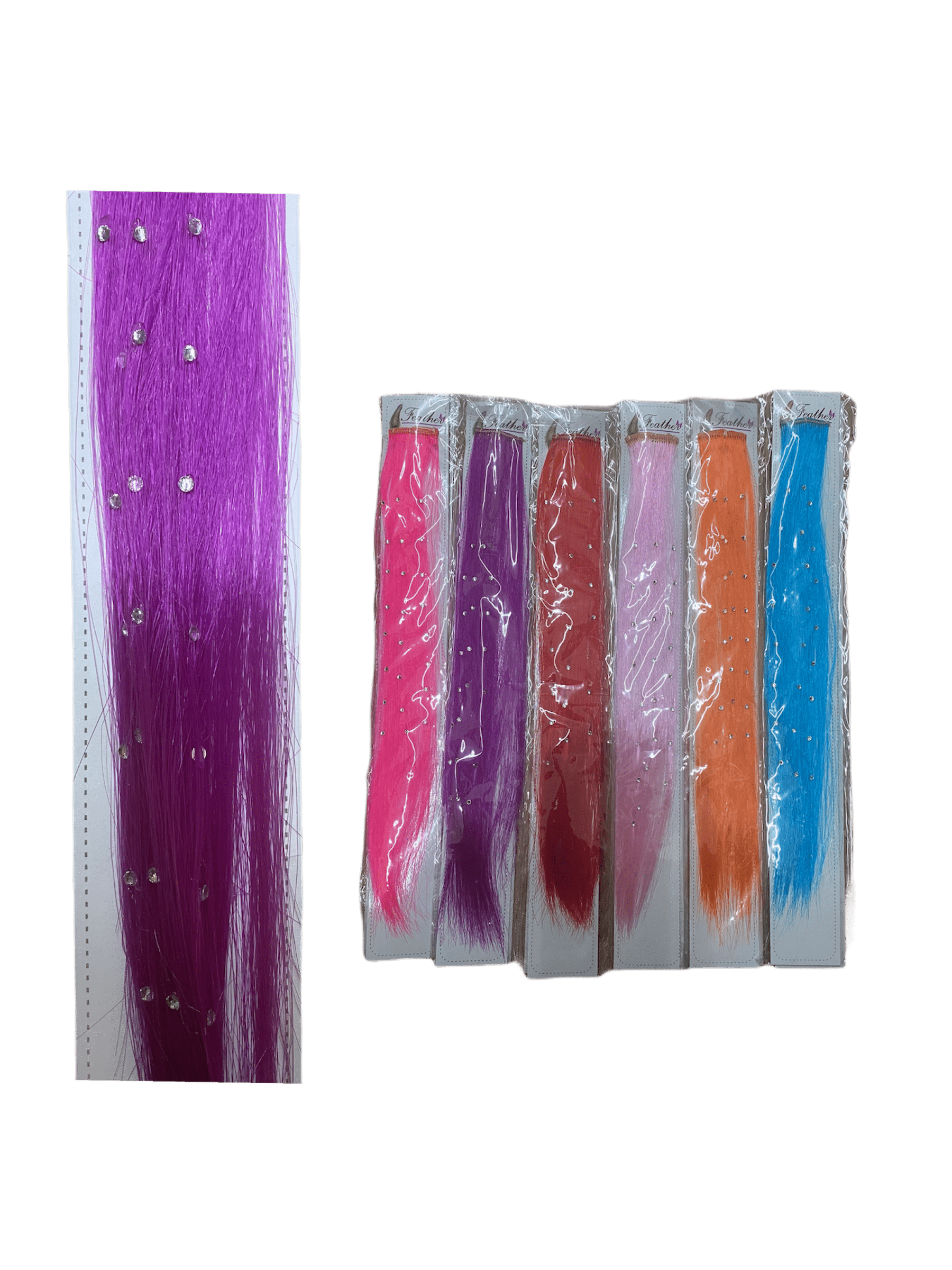 LOT DE 12 - Extensions mèches fluo clips 0,75€/unité | Grossiste-pro