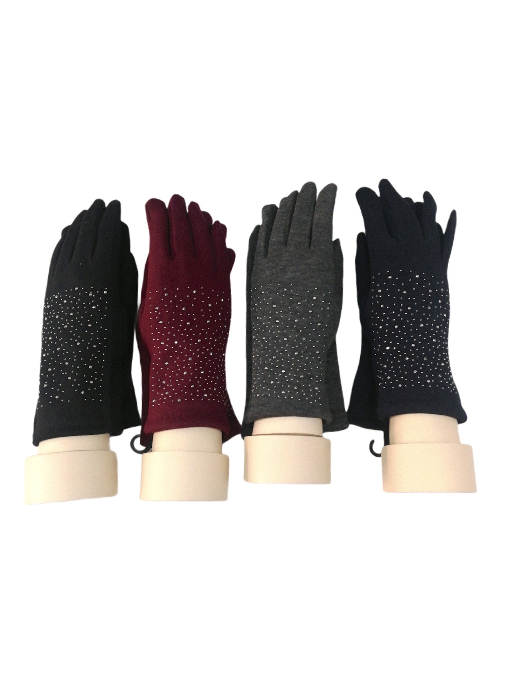 Gants tactiles motif strass doublure (x12) 2,80€/paire | Grossiste-pro