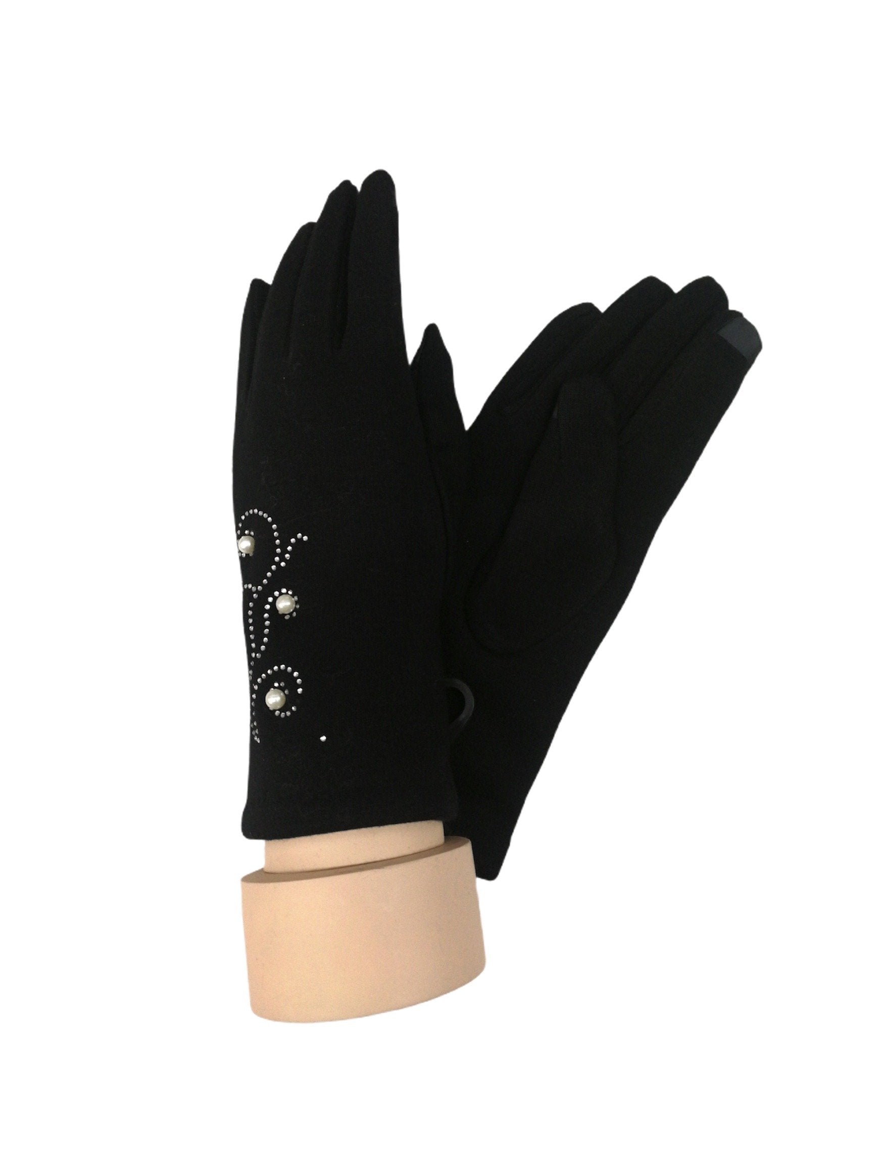 Gants tactiles motif perle fleur doublure (x12) 2,50€/paire | Grossiste-pro