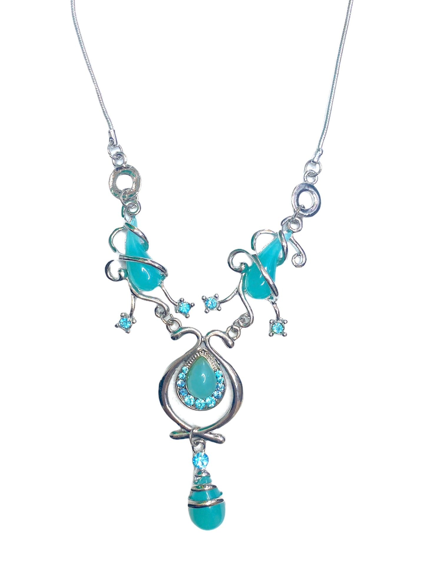 Collier fantaisie spirale couleurs mélangées (x6)