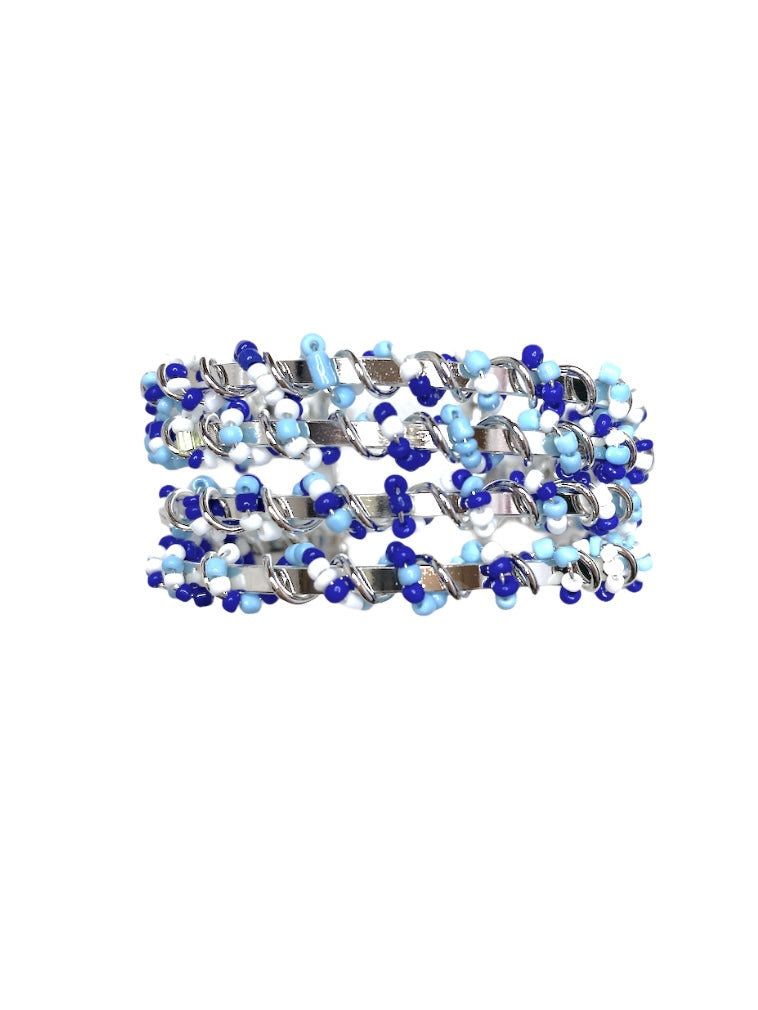 Bracelet fantaisie jonc semainier multirang perles #BJ02