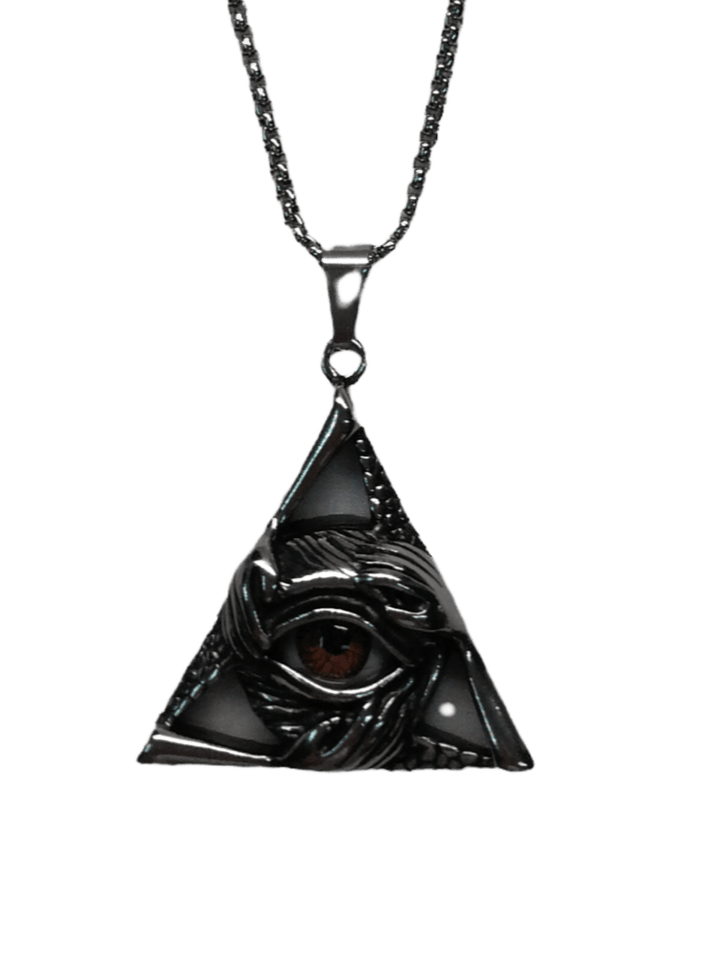 HOMME - LOT DE 2 - Collier pendentif triangle acier inoxydable 5,00€/unité | Grossiste-pro