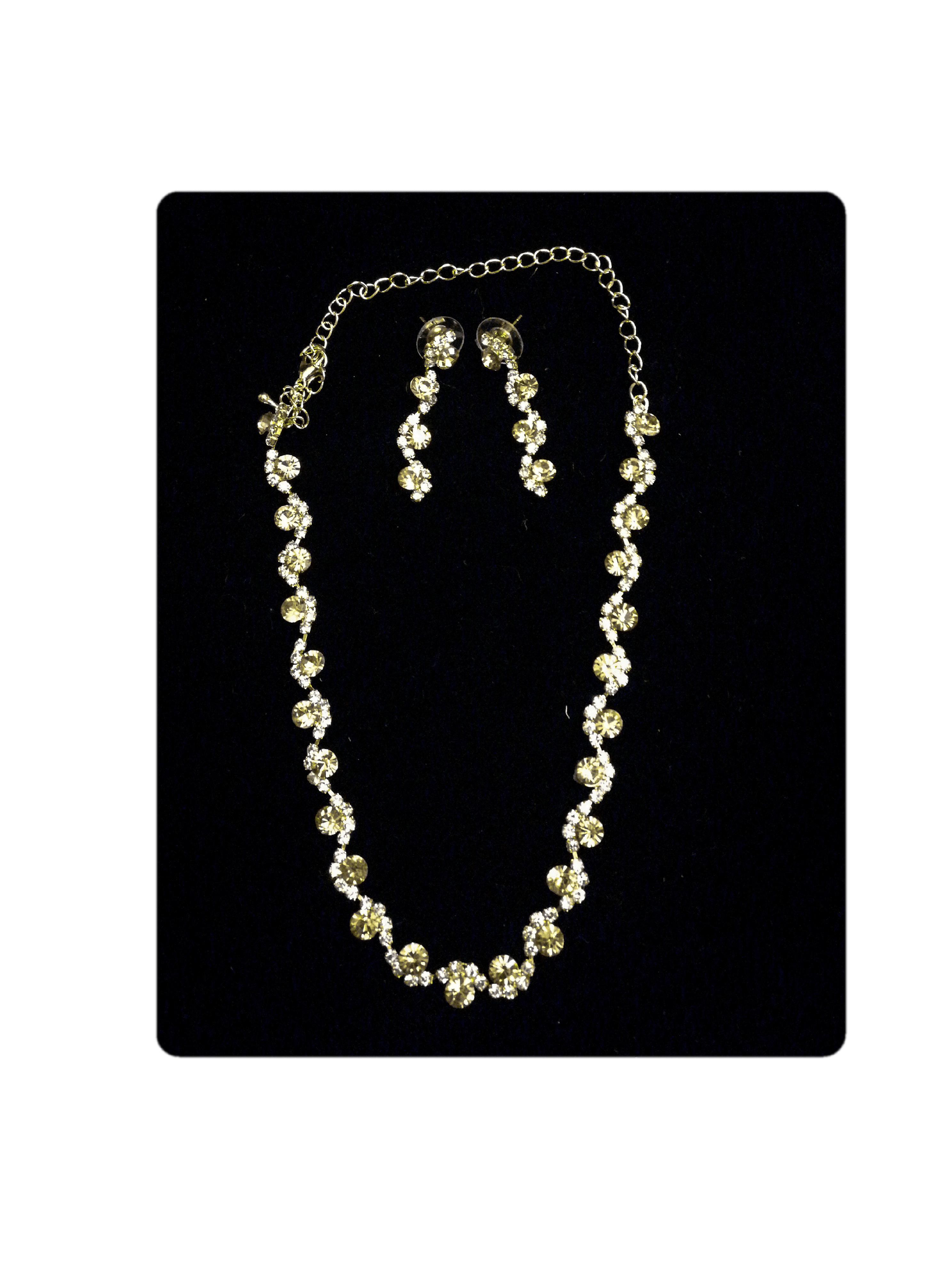 MARIAGE - Parure Elisabeth (Collier + Boucles d'oreilles) pierres couleur au choix | Grossiste-pro