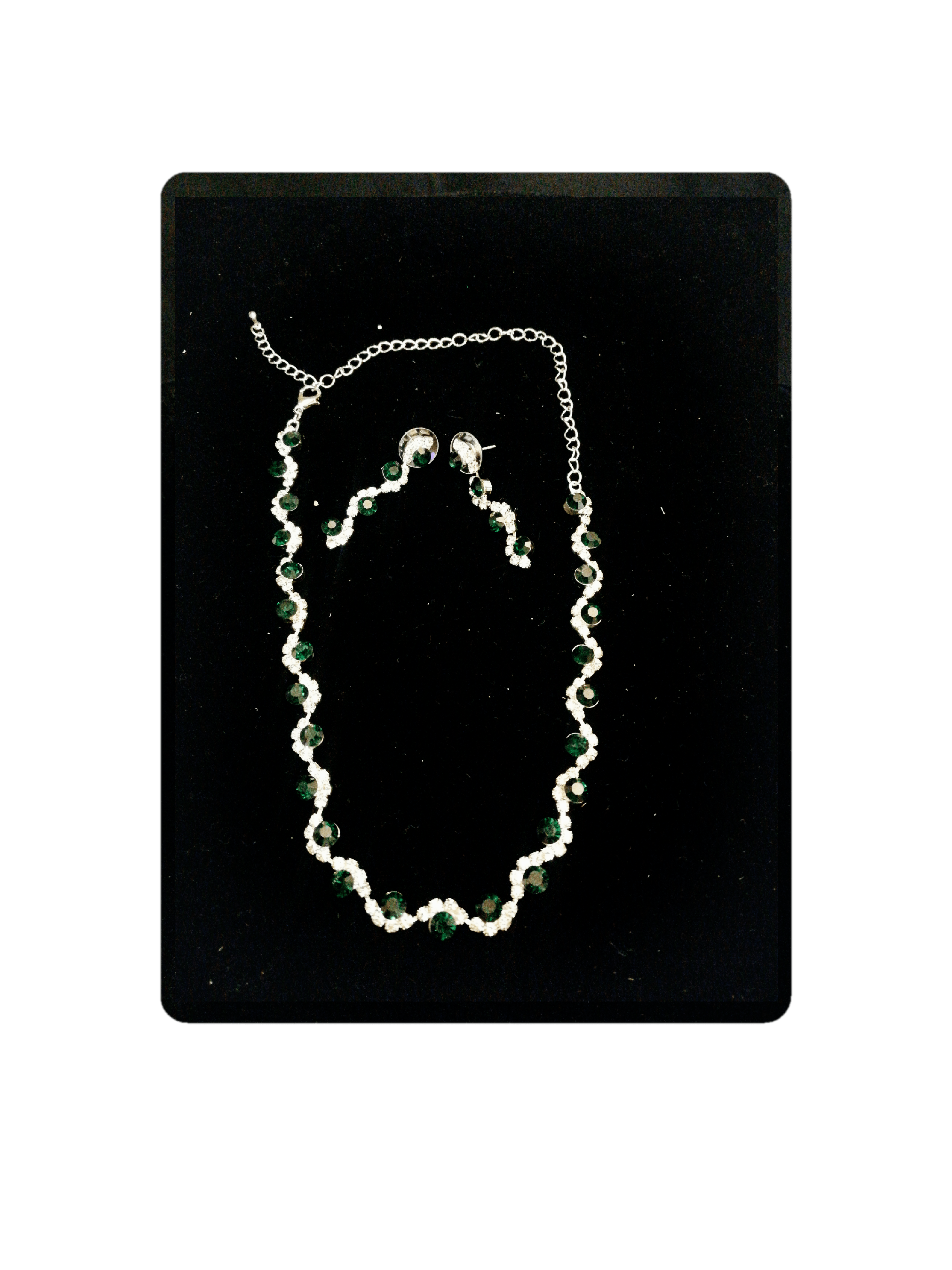 MARIAGE - Parure Elisabeth (Collier + Boucles d'oreilles) pierres couleur au choix | Grossiste-pro