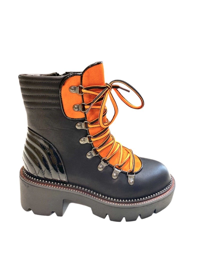 Bottines combat boots fourré ELISE (x12) 21,00€/paire | Grossiste-pro