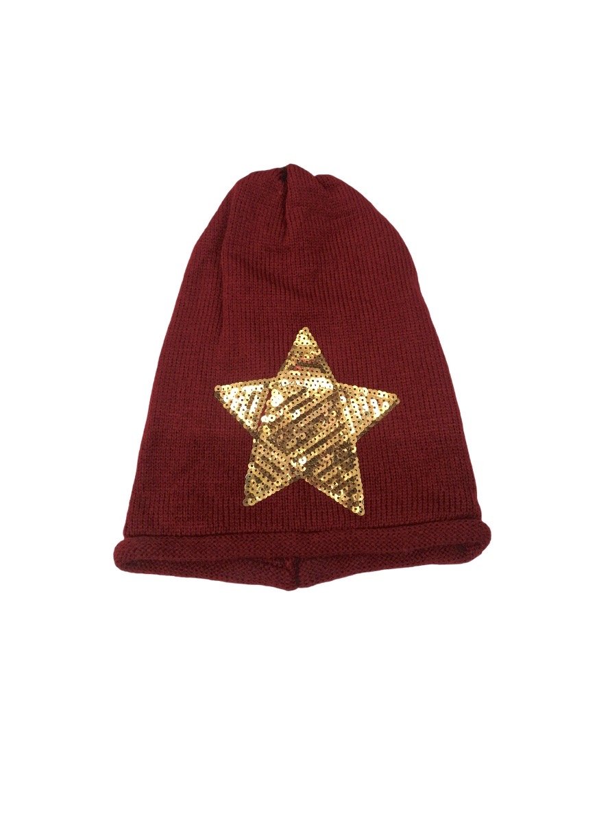 Bonnet long slouch motif étoile (x12) 2,50€/unité | Grossiste-pro