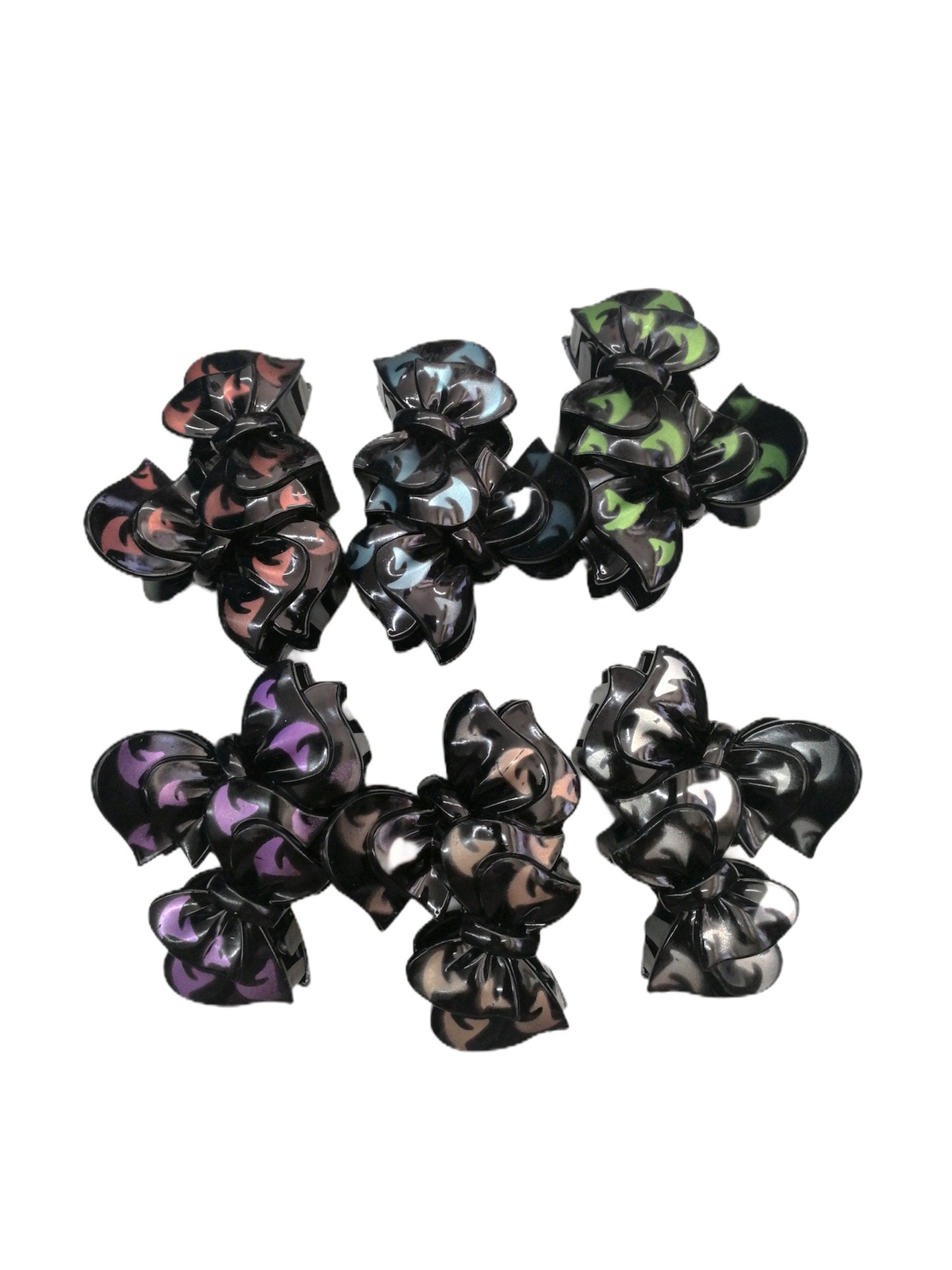LOT DE 12 - Pinces crabes cheveux noir couleur 0,50€/unité | Grossiste-pro