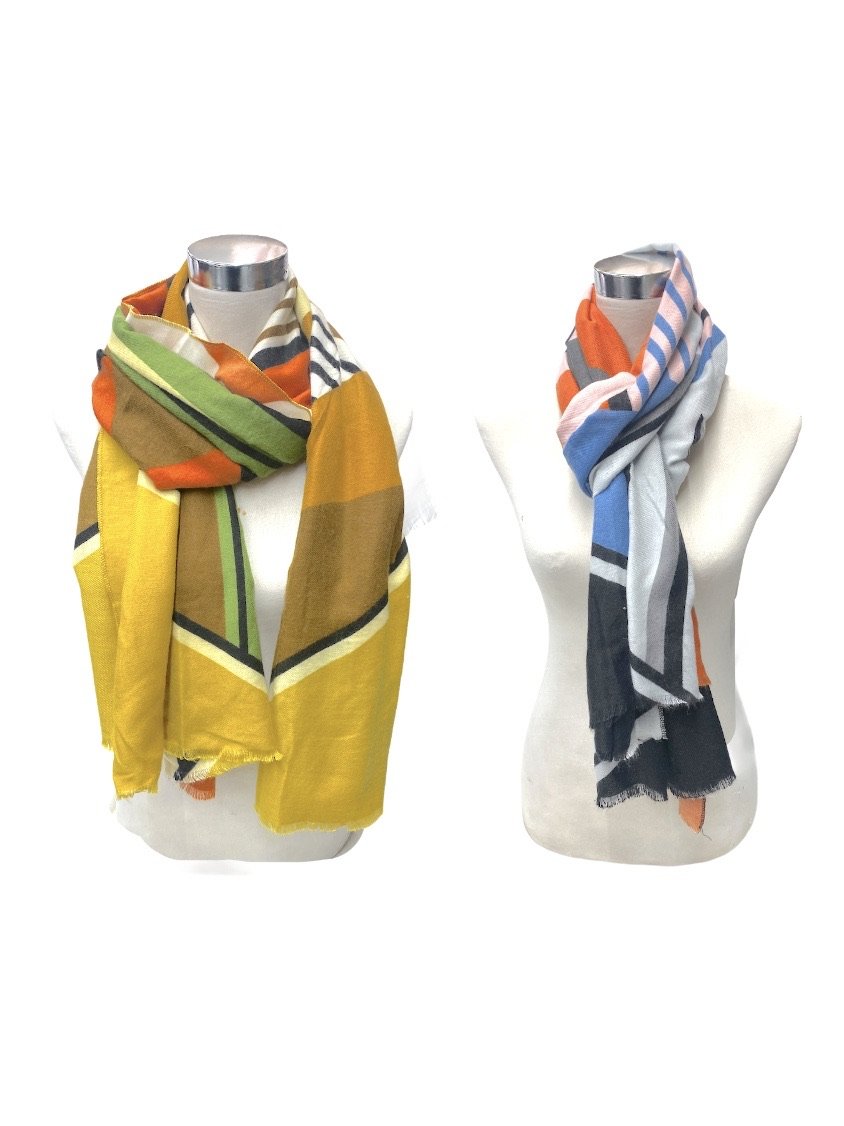 Écharpe châle motif géométrique 180x70 (x6) 4,90€/unité | Grossiste-pro
