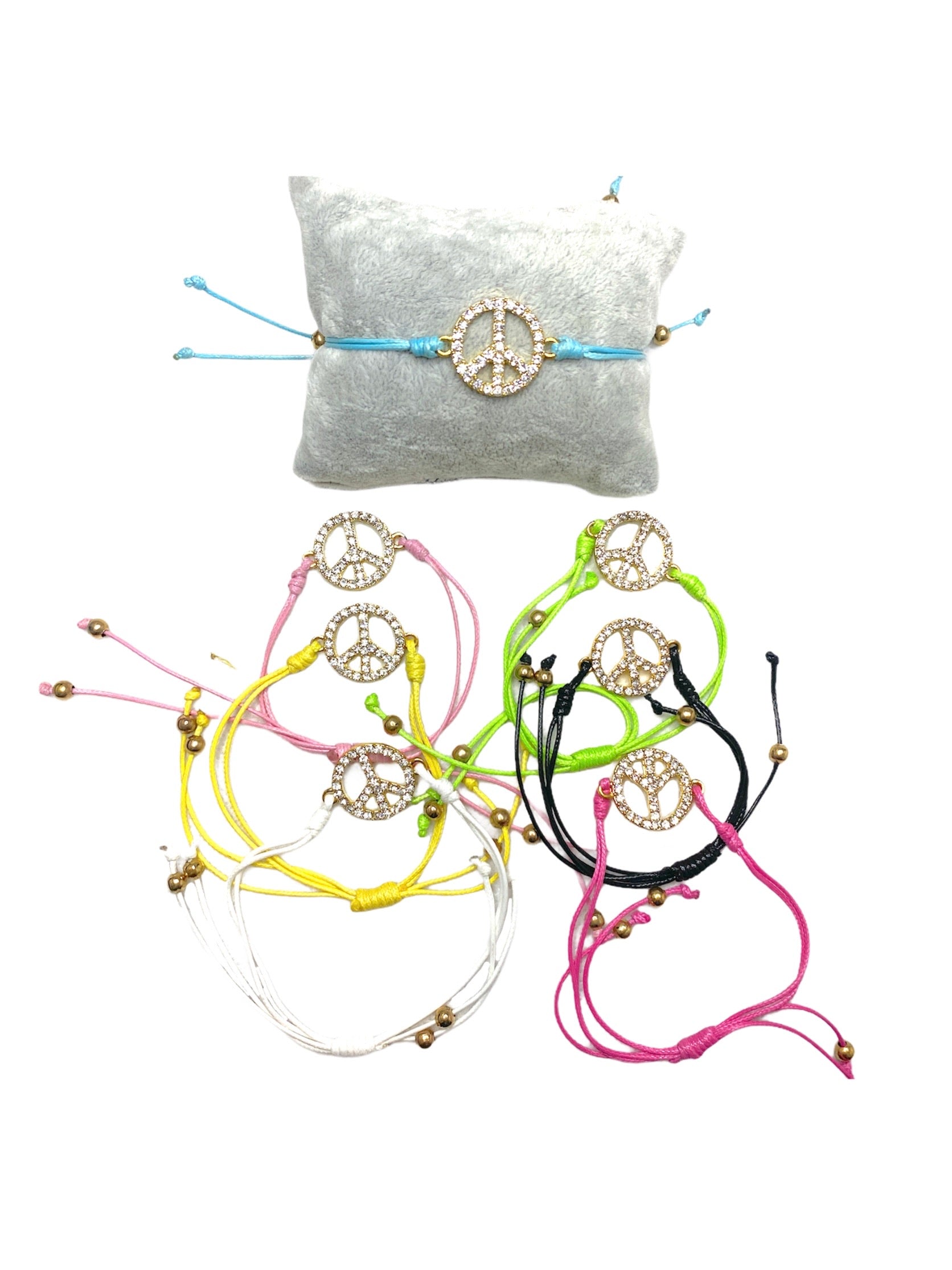 Bracelets ficelle Peace&Love (x12)