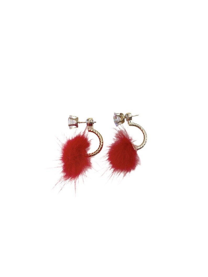 LOT DE 12 - Boucles d'oreilles pompon 0,75€/paire | Grossiste-pro
