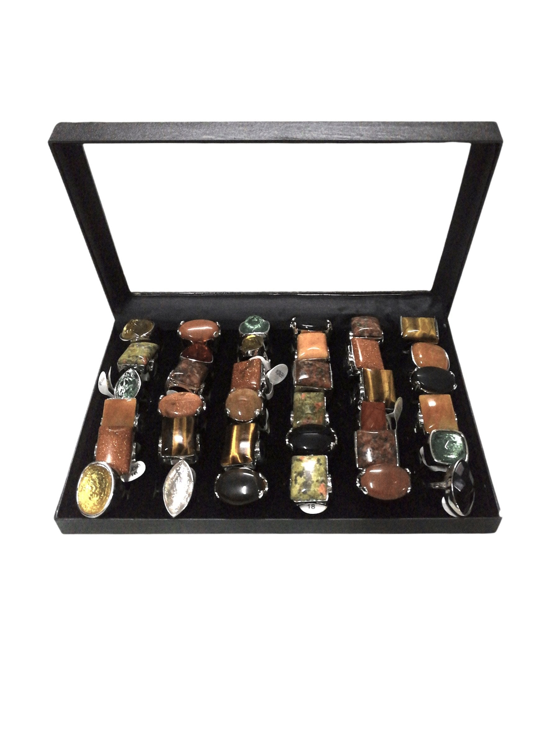 Boîte de bagues pierre femme (x36) 1,50€/unité | Grossiste-pro