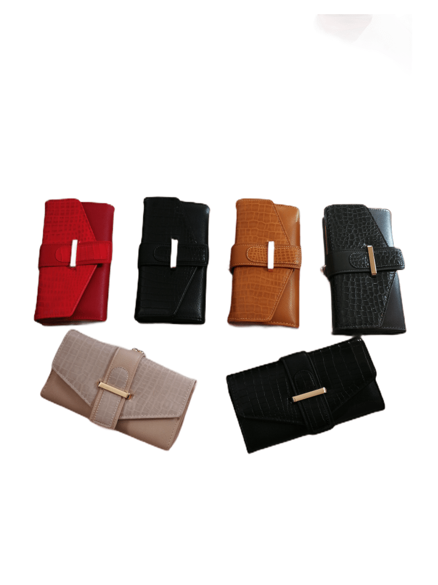 LOT DE 6 - Portefeuilles compagnon effet croco 4,90€/unité - Grossiste-pro