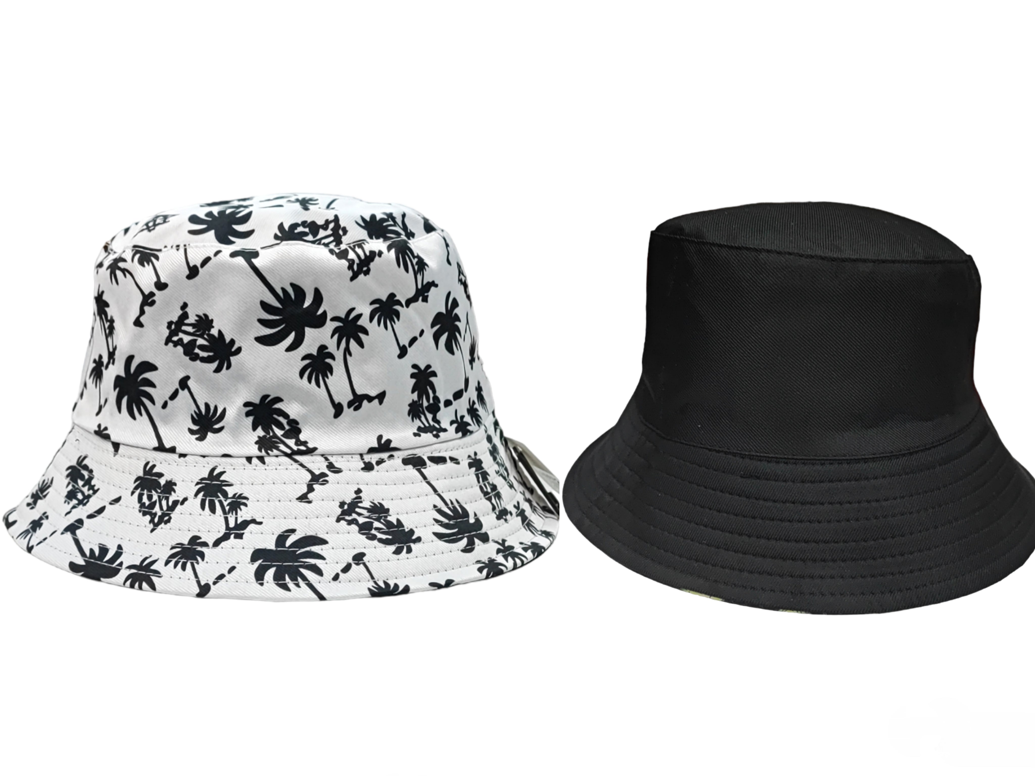 Chapeaux bob réversible motif cocotier (x12)