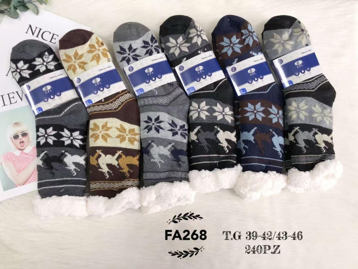 Chaussettes fourrées homme tout doux T40-46 (x12) #268
