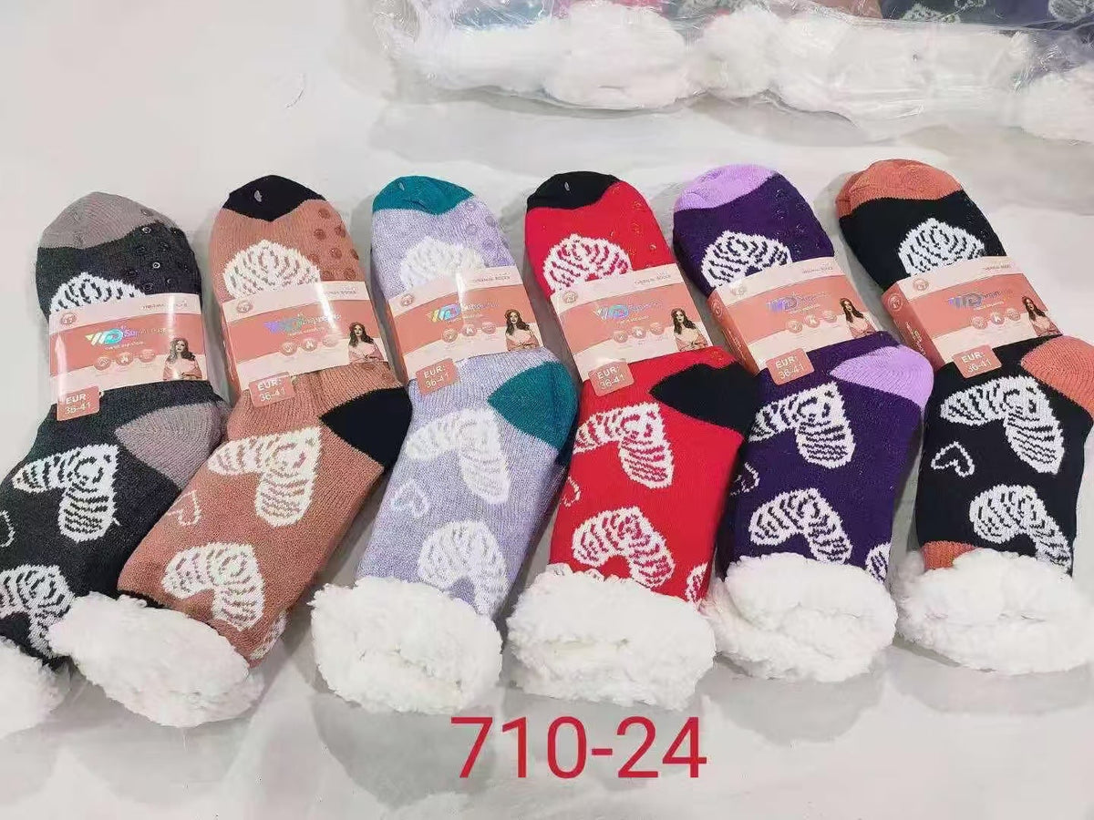 FEMME Chaussettes fourrées  Hiver  T36-41 (x12)#24