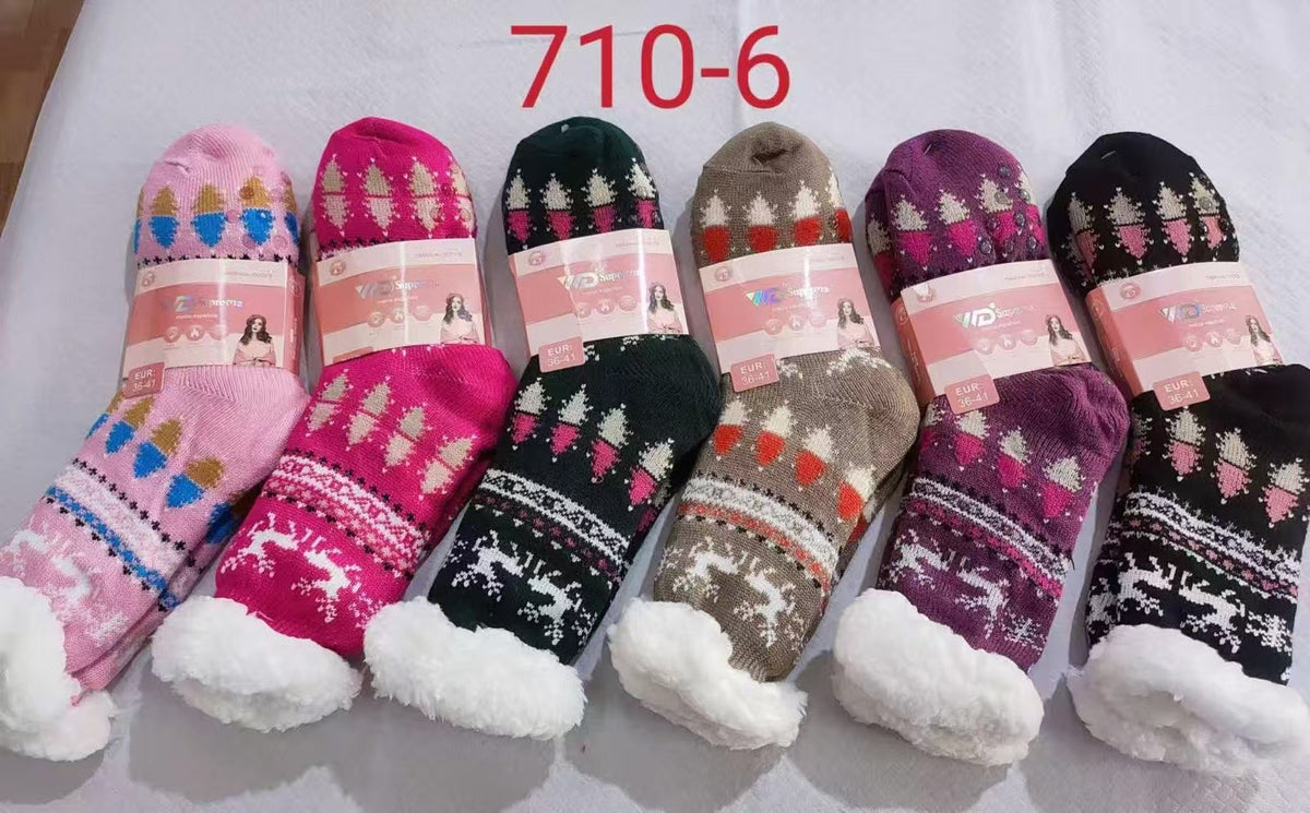 FEMME Chaussettes fourrées  Hiver  T36-41 (x12)#6