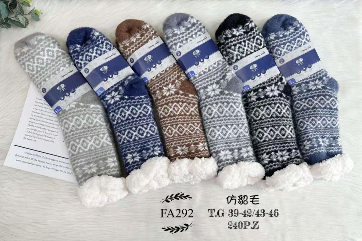 Chaussettes fourrées homme tout doux T40-46 (x12) #292