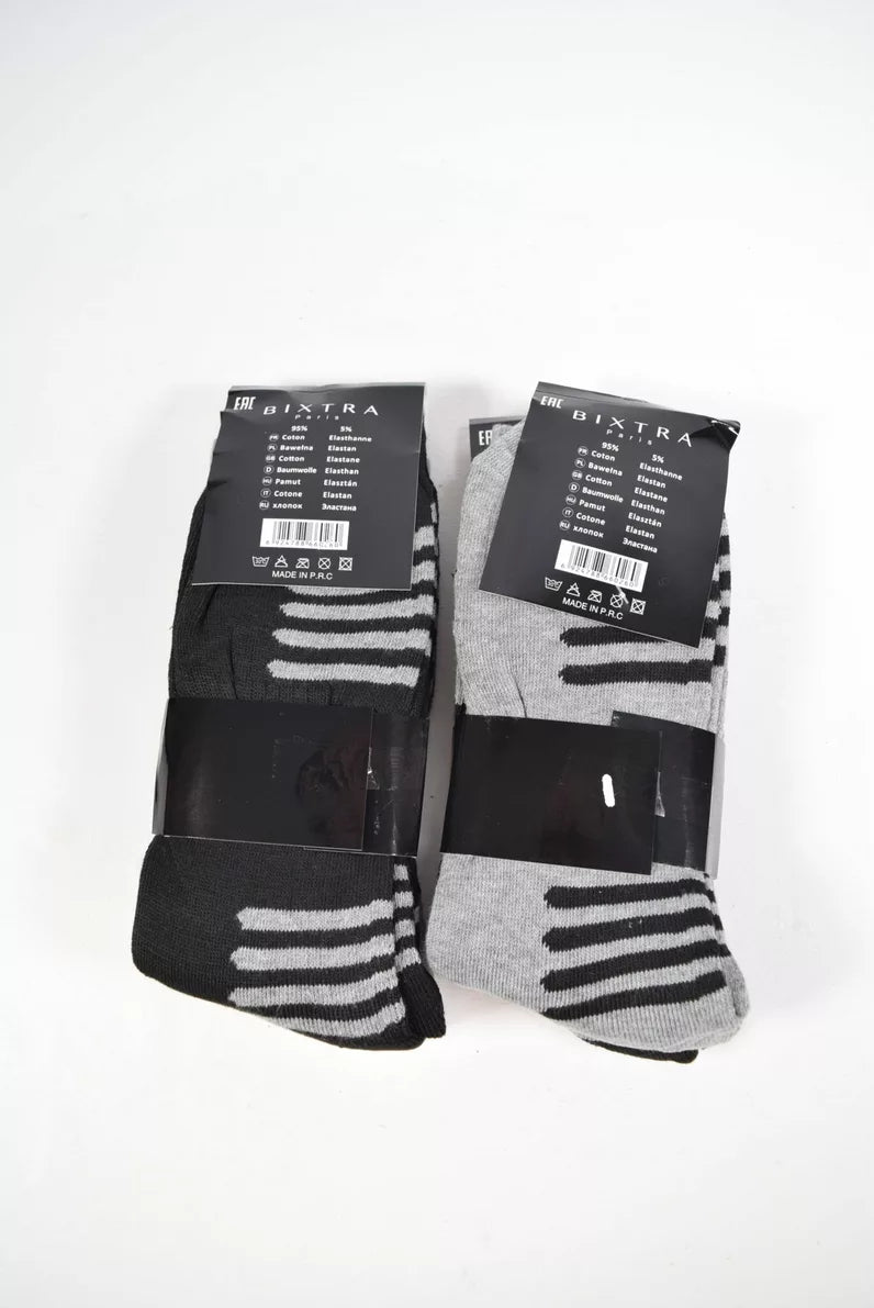 Chaussettes Homme Noir Motif Traits

 (x24)