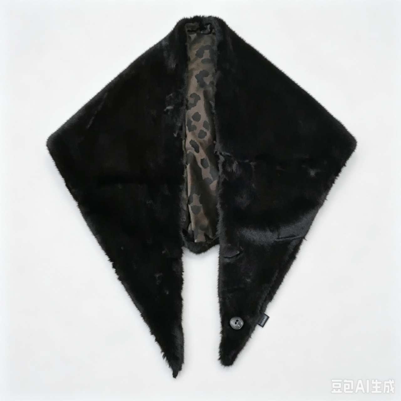 Foulard triangulaire fourrure synthétique double‑face léopard (x6)