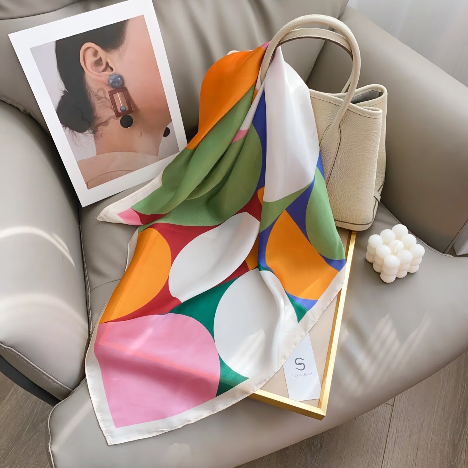 Foulard Carré touche soie 70cmx70cm (x12)#4
