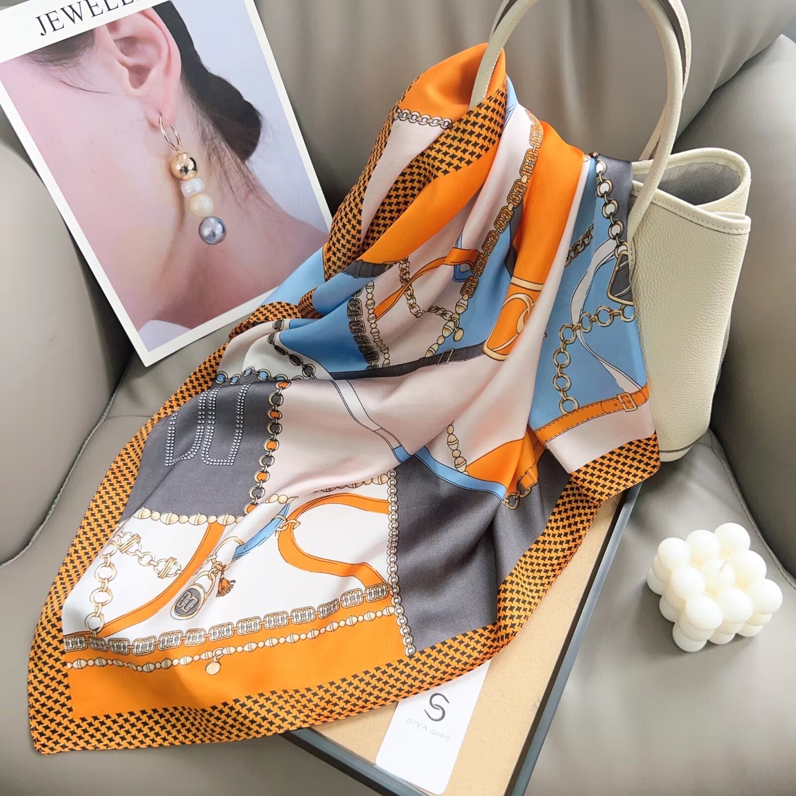 Foulard Carré touche soie 70cmx70cm (x12)#1