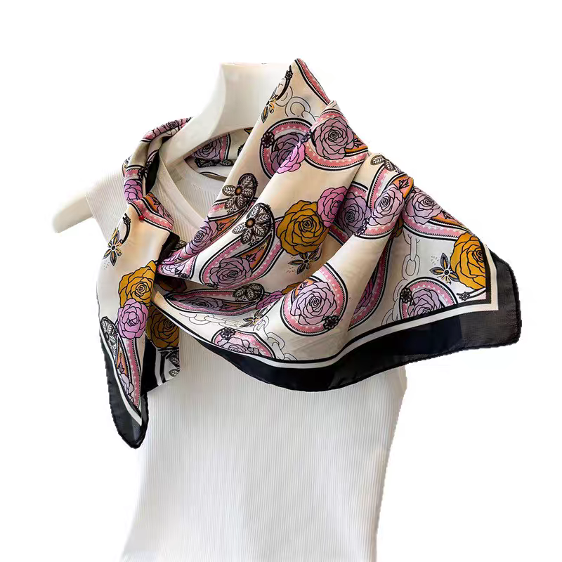 Foulard Carré touche soie 70cmx70cm (x12)#50