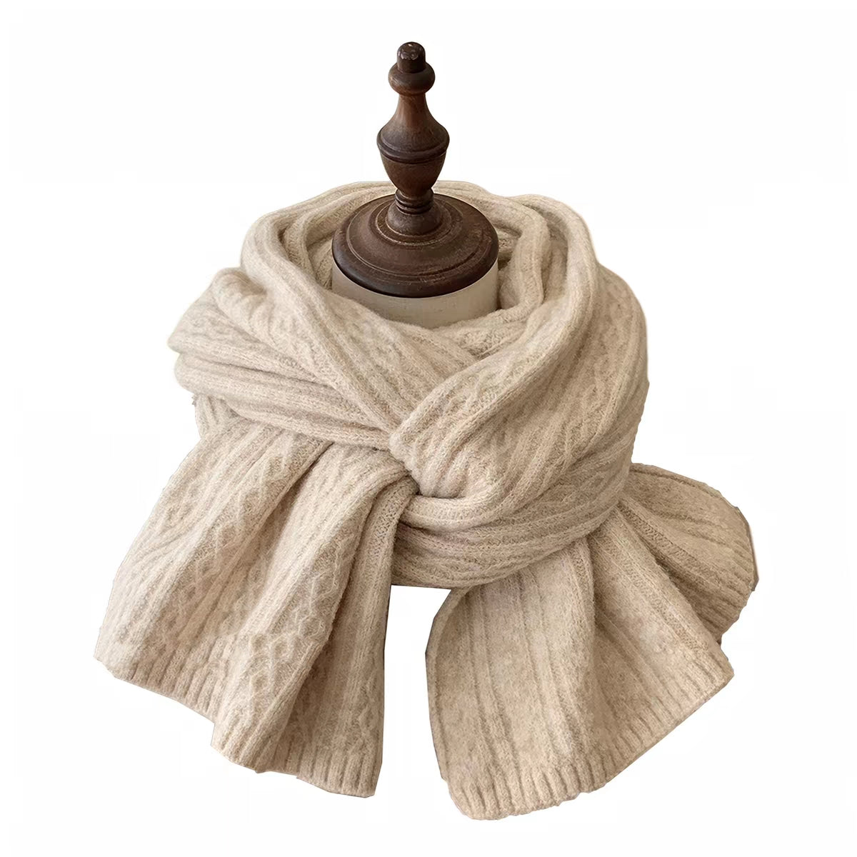 Écharpe tricotée torsadée hiver(x6)