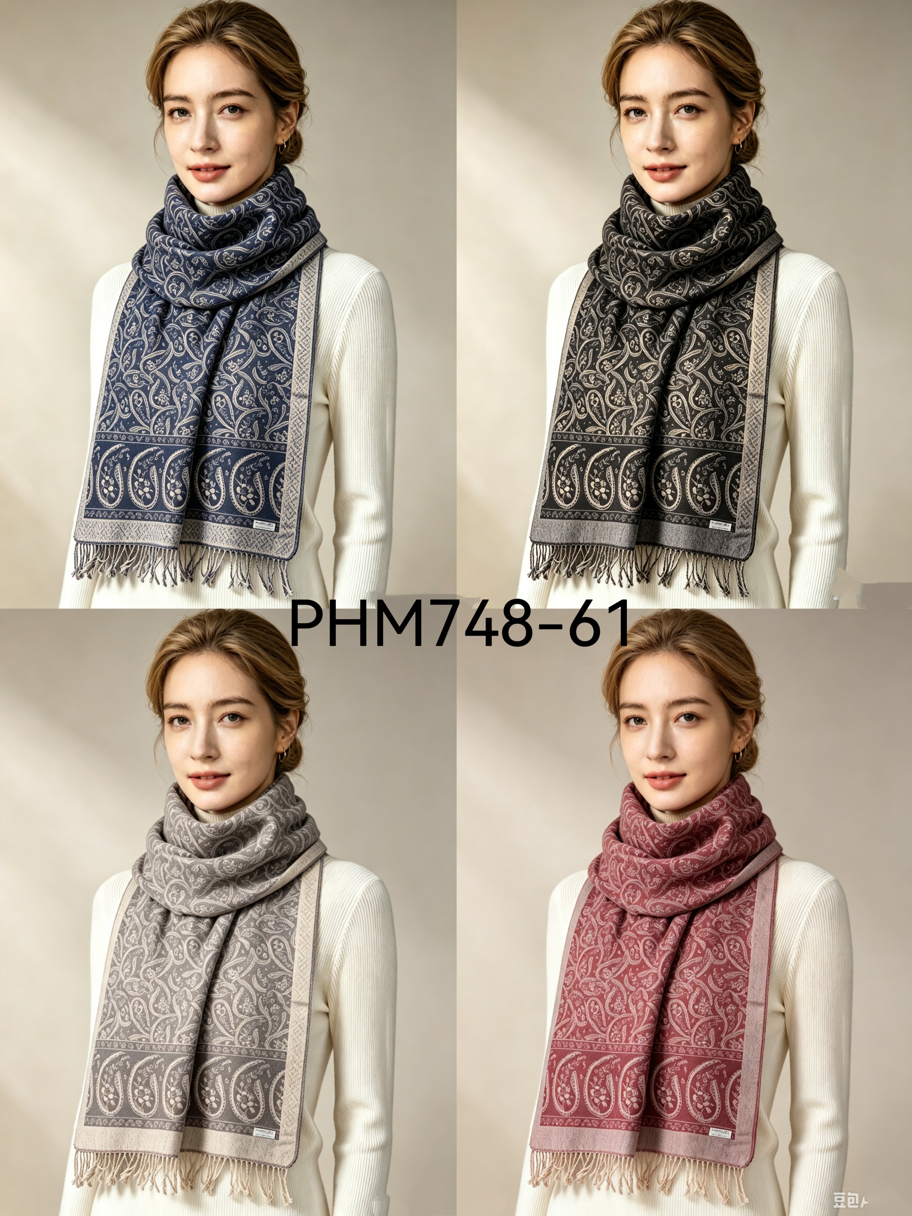 Écharpe à motif cachemire paisley748-61 (x12)