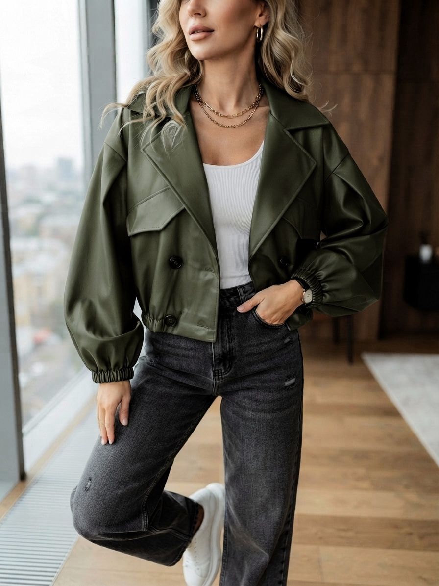Veste Courte En Similicuir (x6)