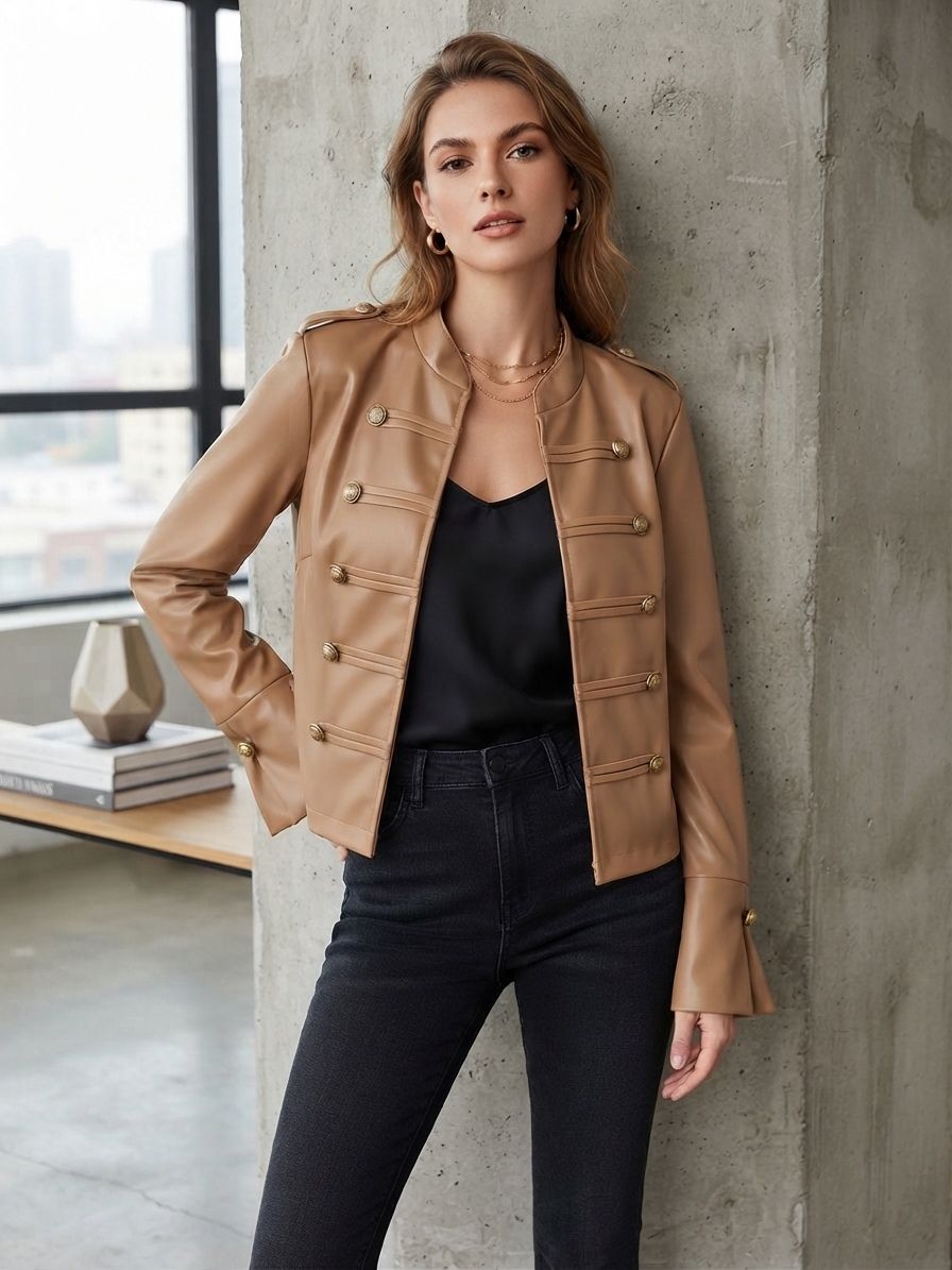 Gilet Ouvert En Similicuir (x6)