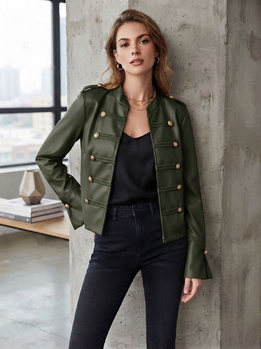 Gilet Ouvert En Similicuir (x6)