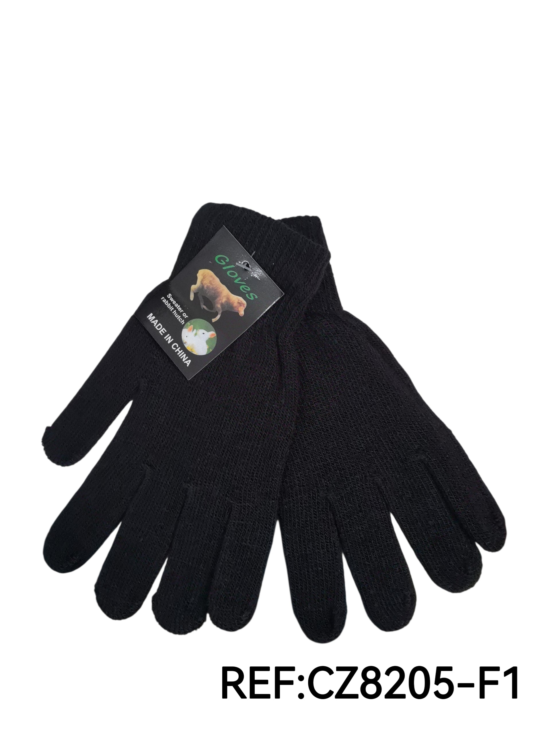 Gants noir simple femme (x12)F1