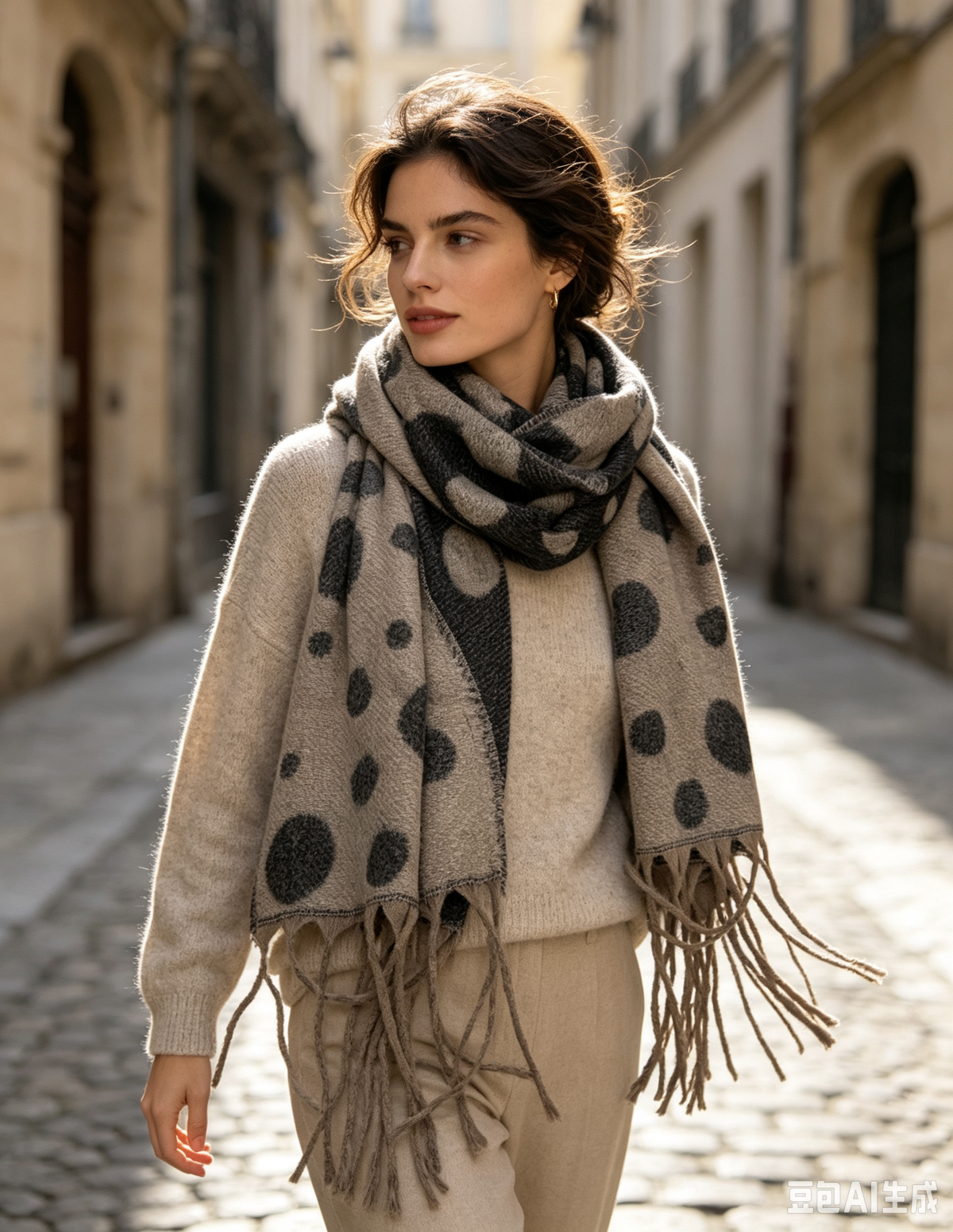 Écharpe chaude au motif à pois tendance(x12)