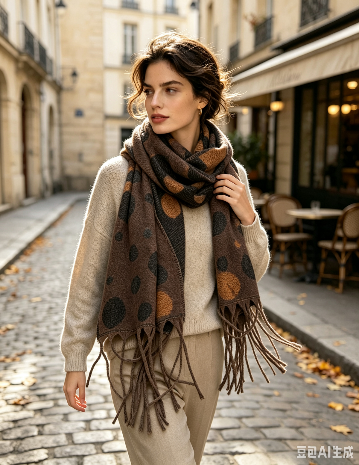 Écharpe chaude au motif à pois tendance(x12)