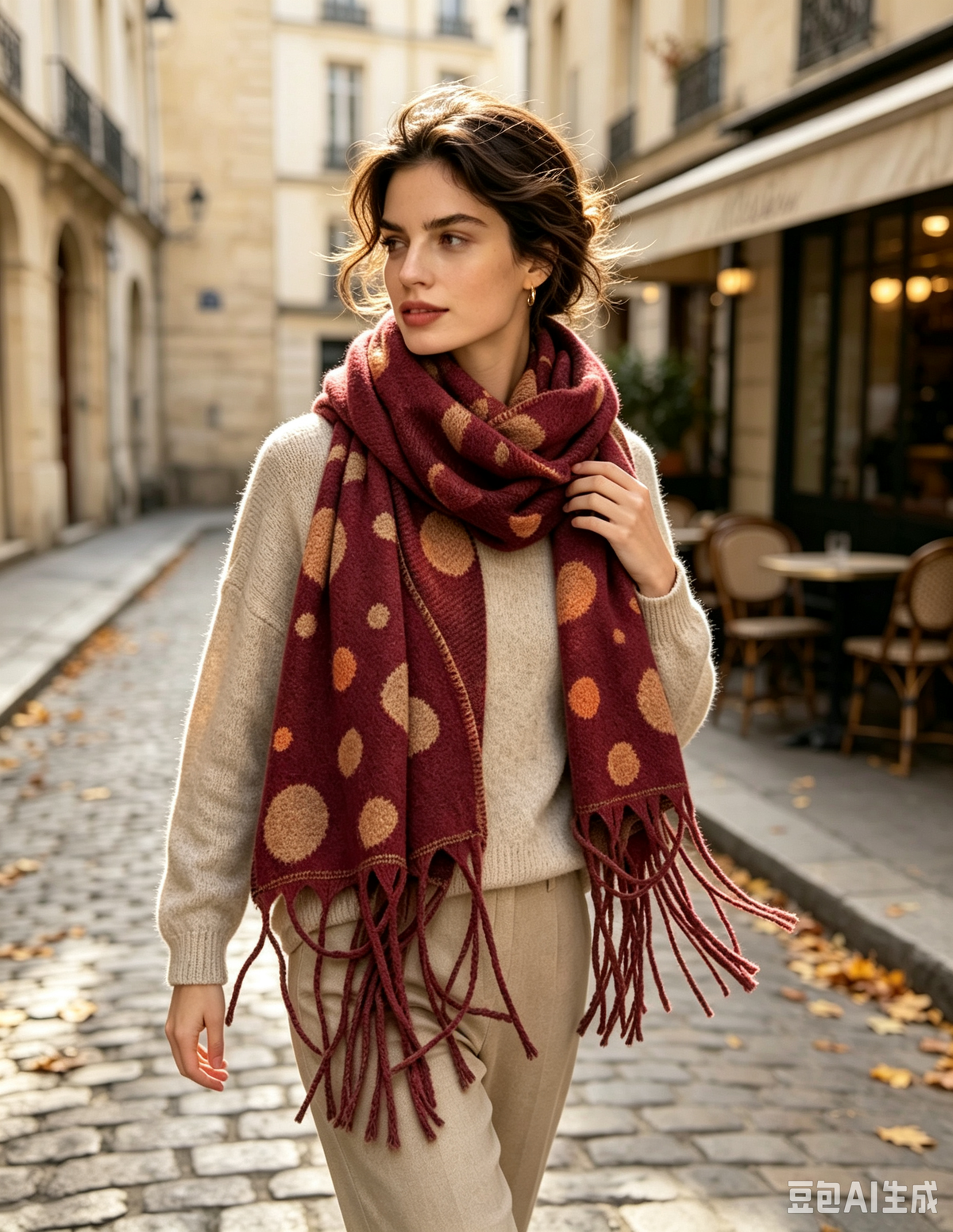 Écharpe chaude au motif à pois tendance(x12)